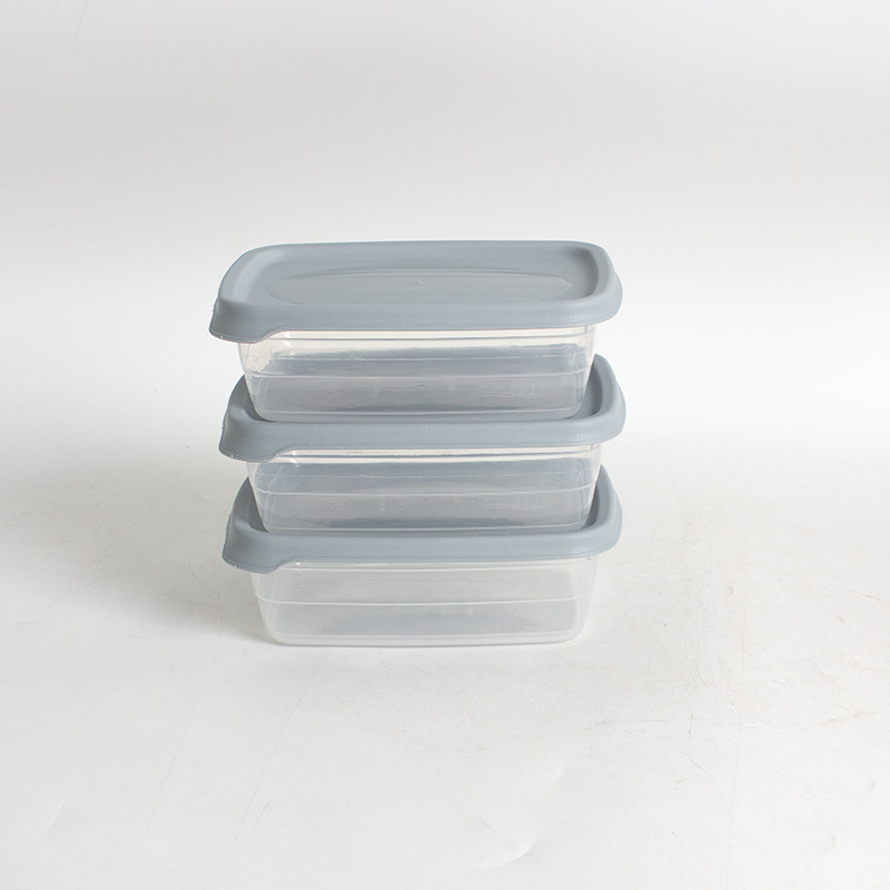 طقم علب تخزين طعام بلاستيك شفاف سعة 600 مل - 3 حبة