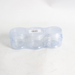  برطمان اسطواني بلاستيك بغطاء شفاف 175 مل - عدد 3 حبة