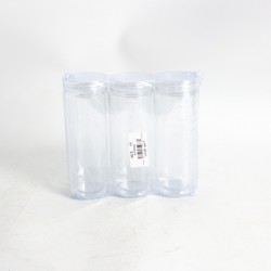  برطمان اسطواني بلاستيك بغطاء شفاف 470 مل - عدد 3 حبة