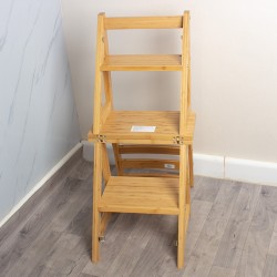 كرسي خشبي وسلم 2 × 1 من الخشب المتين عالي الجودة