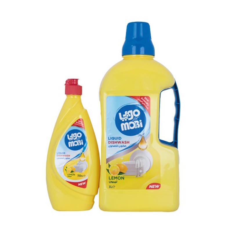 موبي صابون سائل للصحون بالليمون  3 لتر + 700 مل