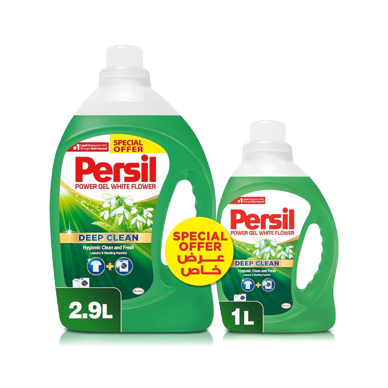 برسيل سائل غسيل الملابس باور جيل بتقنية التنظيف العميق برائحة الزهور البيضاء 2.9 لتر + 1 للغسالات الاوتوماتيك التي تعبأ من الأعلى و الأمام