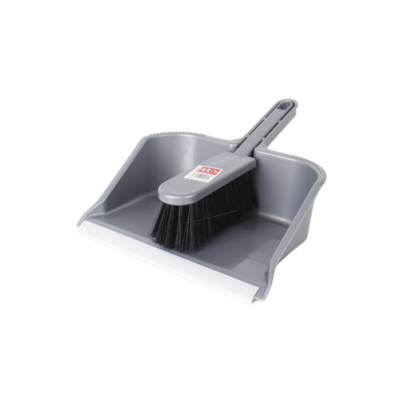 اي بي جاروف مع مكنسة يدوية بلاستيك اللون رصاصي