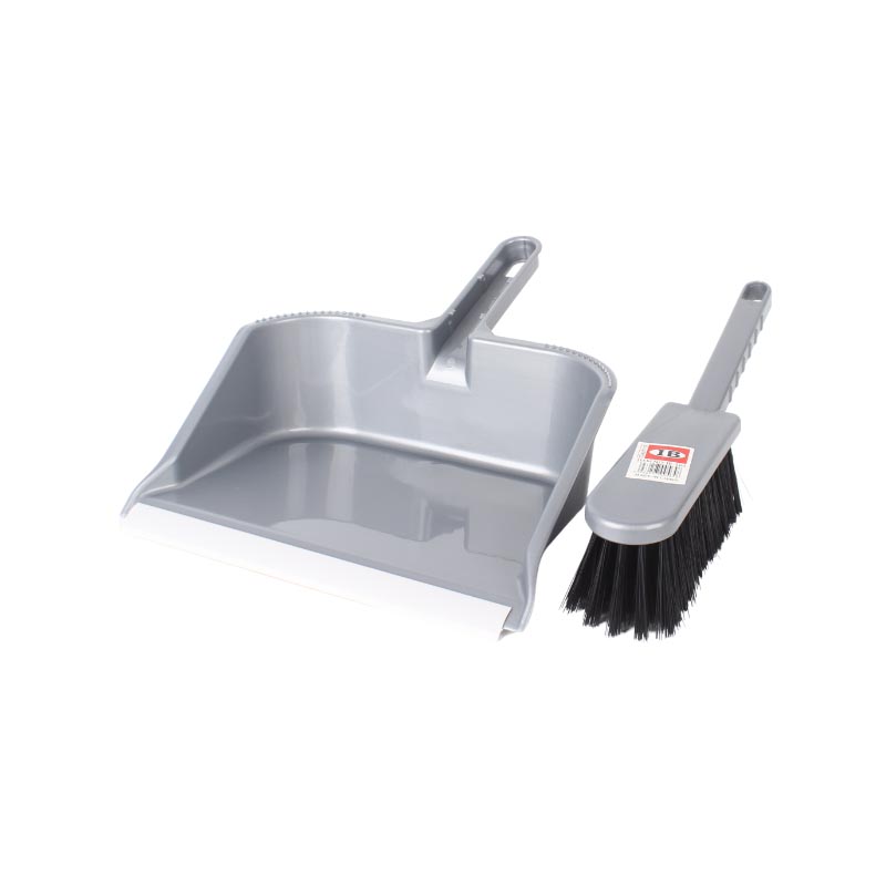 اي بي جاروف مع مكنسة يدوية بلاستيك اللون رصاصي