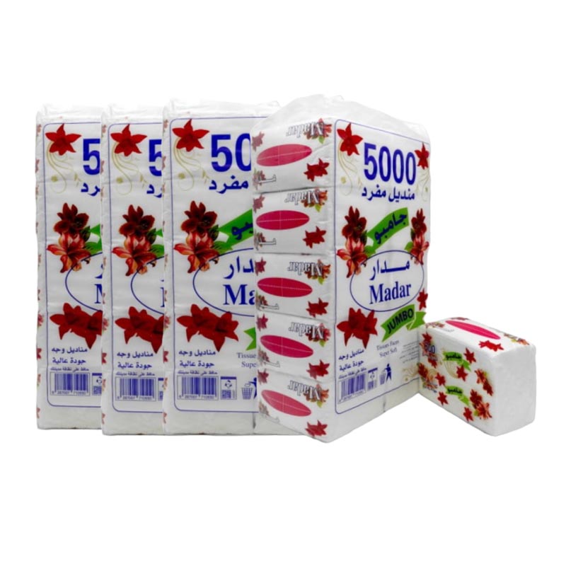 كرتون مناديل وجه مدار – 500 منديل مفرد جامبو محبب × 40 عبوة (إجمالي 20,000 منديل مفرد)