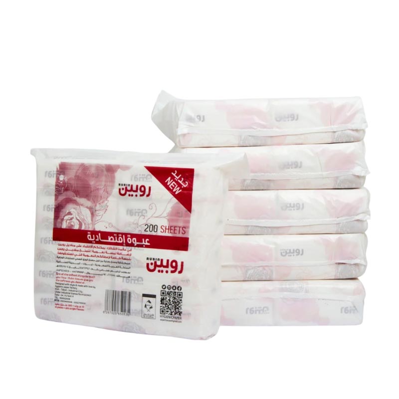 روبين 200 منديل مفرد × 60 عبوة ( كرتون )
