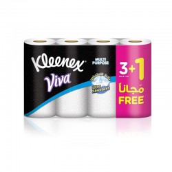 كلينكس فيفا 4 رول × 90 منشفة ورقية بيضاء مزدوجة ( ربطة )