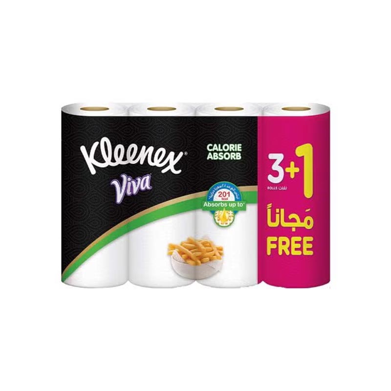 كلينكس فيفا 4 رول × 55 منشفة مخصصه لتجفيف وامتصاص الزيت ( ريطة )