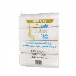 وايبر مناديل رول مطبخ 4 رول × 54 شريحة – ورق نشاف متين (ربطة)