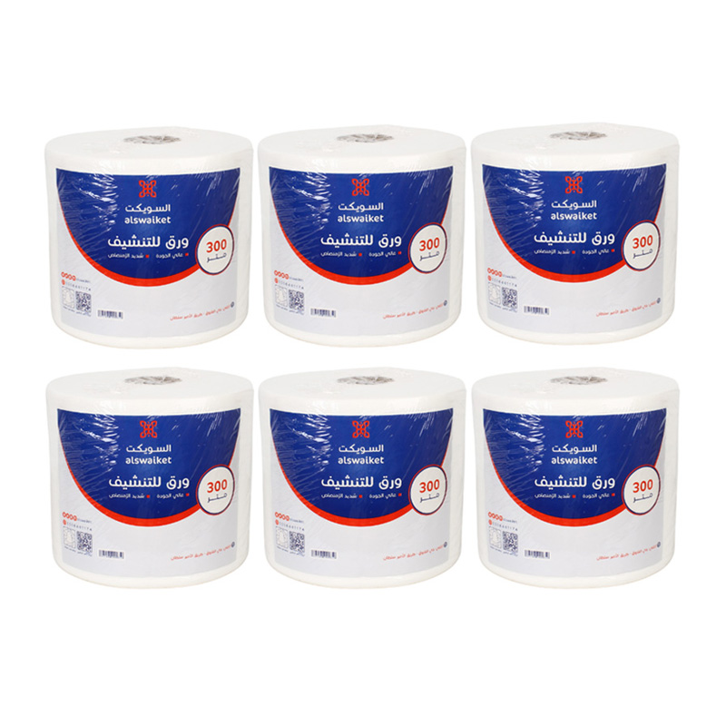السويكت منديل تنشيف 6 رول × 300 متر – شديد الامتصاص (كرتون)