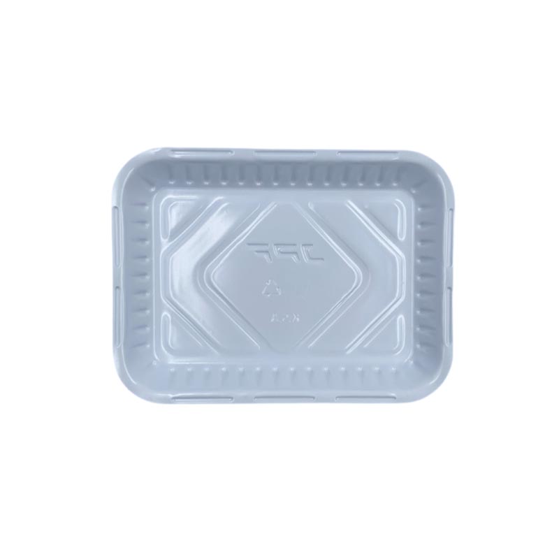 صحن بلاستيك مستطيل رقم 2 أبيض | ربطة تحتوي على 50 صحن