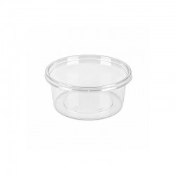 Small Transparent Plastic Container – Diameter 13 cm × Depth 5 cm | Pack of 20 Pieces