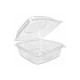 Transparent Square Plastic Container with Attached Lid – 20×20 cm × Total Height 10 cm | Carton of 100 Pieces