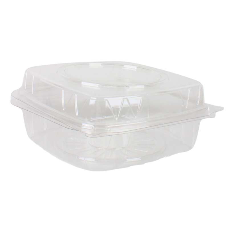 حزمة علبة بلاستيك مربع شفاف بغطاء متصل – مقاس 20×20 سم، عمق العلبة 6 سم وغطاء بعمق 4 سم (الارتفاع الكلي 10 سم) – 10 حبات