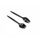 Black Plastic Spork (Spoon + Fork) – Carton of 20 bundles, each bundle contains 50 pcs (Total: 1000 pcs)