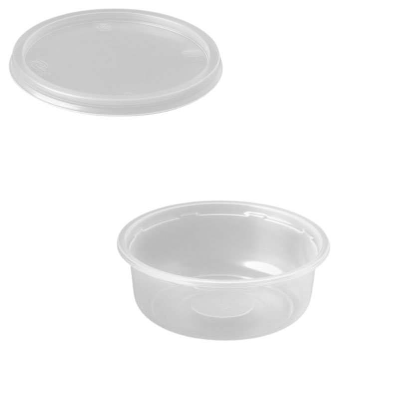 علب بلاستيك دائرية بغطاء شفاف 250 غ | قطر 10 سم × عمق 4 سم – كرتون يحتوي على نحو 1000 علبة