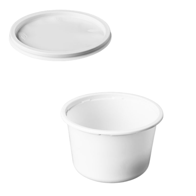 علب بلاستيك دائرية بيضاء بغطاء أبيض 500 غ | قطر 10 سم × عمق 8 سم – كرتون يحتوي على 20 حزمة، كل حزمة 50 علبة (المجموع 1000 علبة)