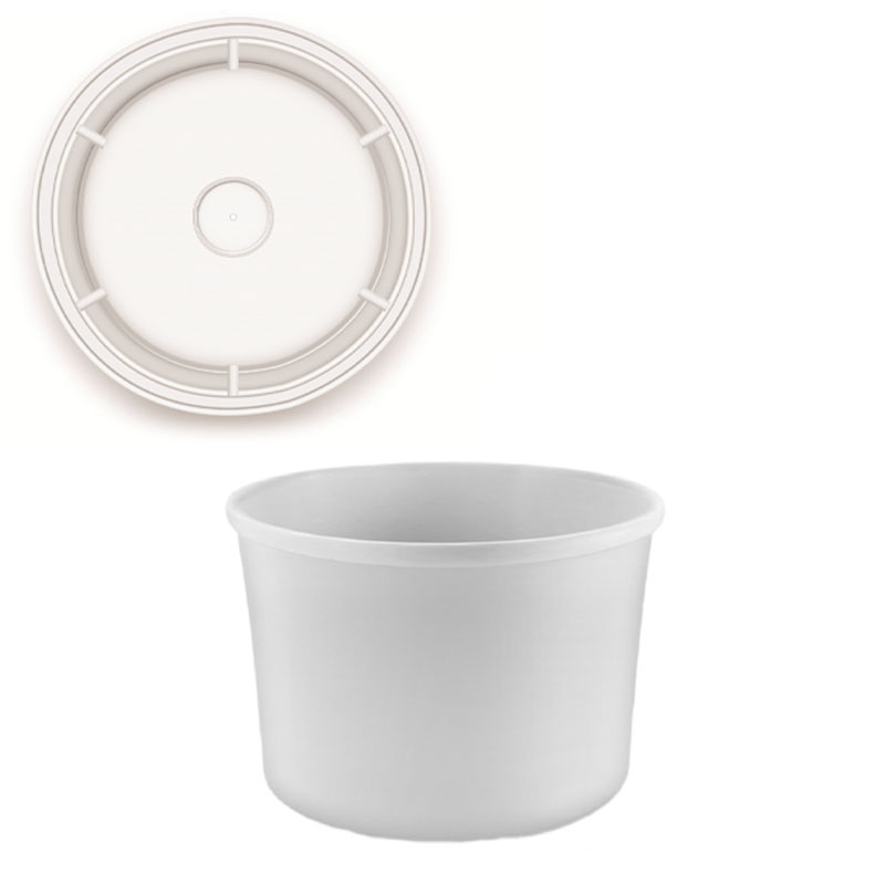 علب ورقية دائرية بيضاء بغطاء شفاف 450 جرام | قطر 10.5 سم × عمق 6 سم – حزمة تحتوي على 50 علبة