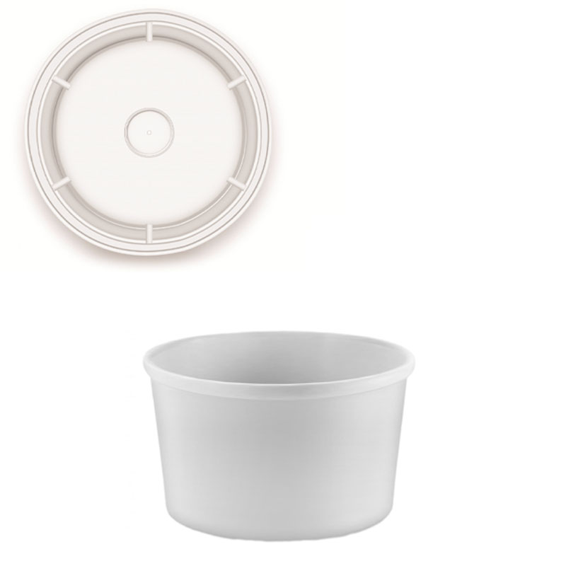 علب ورقية دائرية بيضاء بغطاء شفاف 350 غ | قطر 10 سم × عمق 7 سم – حزمة تحتوي على 25 علبة