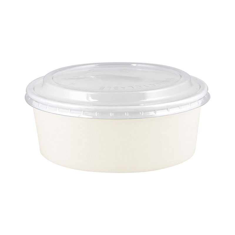 علب ورقية دائرية بيضاء بغطاء شفاف 46 اونص | قطر 16 سم × عمق 5 سم – كرتون يحتوي على 300 علبة