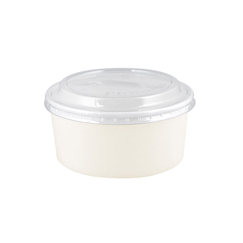 علب ورقية دائرية بيضاء بغطاء شفاف 20 اونص | قطر 13 سم × عمق 4 سم – كرتون يحتوي على 600 علبة