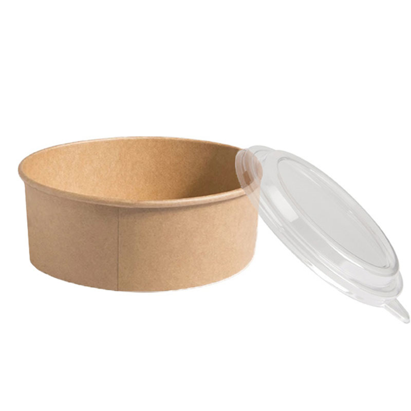 علب ورقية دائرية بني بغطاء شفاف 1300 مل | قطر 6 سم × عمق 4 سم – كرتون يحتوي على 300 علبة