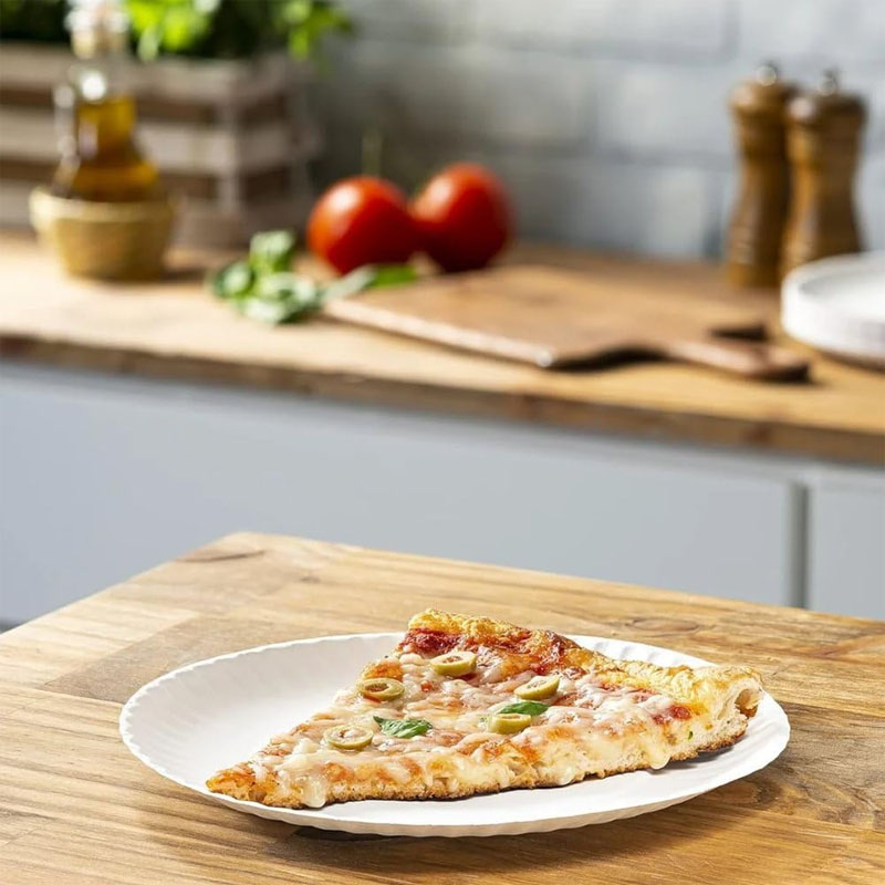 اطباق ورقية آمنة للميكروويف 7 انش | كرتون يحتوي على 12 حزمة × 100 صحن = 1200 صحن