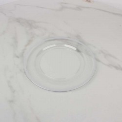 حزمة صحون بلاستيك شفاف بحواف رمادية Ø 19 سم – 6 صحون