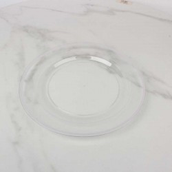 حزمة صحون بلاستيك شفاف بحواف رمادية Ø 23 سم – 4 صحون