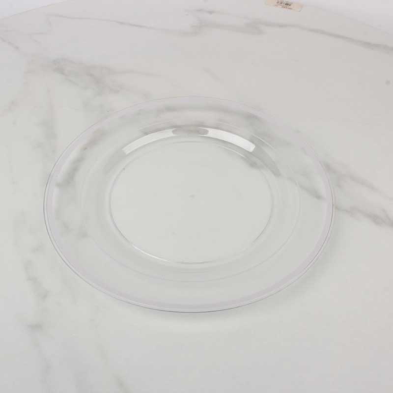 حزمة صحون بلاستيك شفاف بحواف رمادية Ø 23 سم – 4 صحون