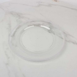 حزمة صحون بلاستيك شفاف بحواف رمادية  Ø 26 سم – 3 صحون