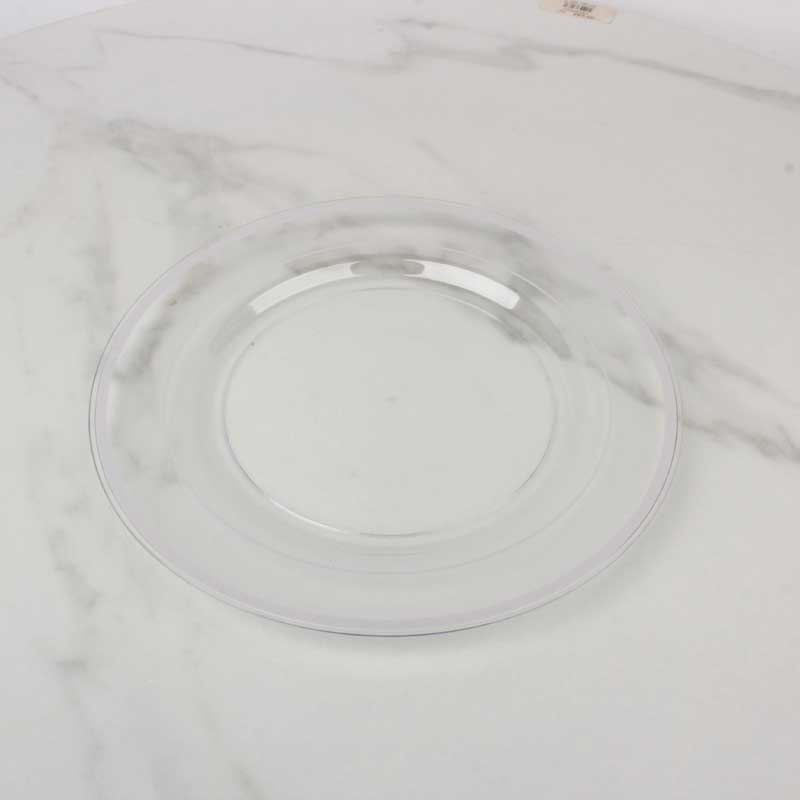 حزمة صحون بلاستيك شفاف بحواف رمادية  Ø 26 سم – 3 صحون