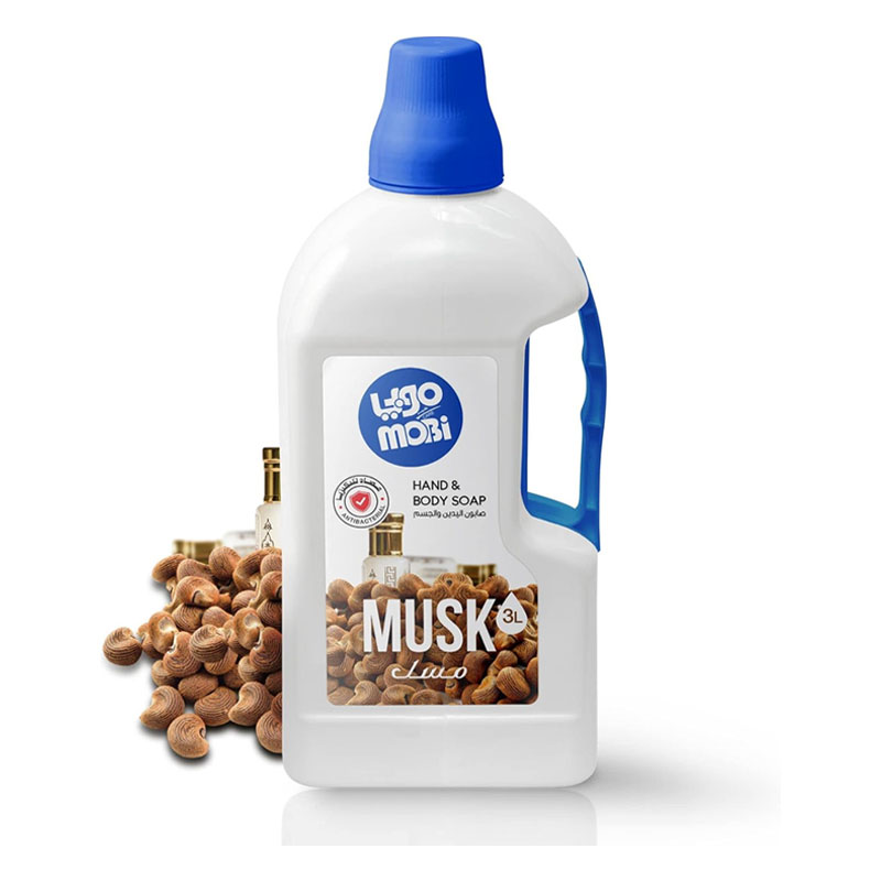 موبي غسول سائل لليدين والجسم برائحة المسك | 3 لتر