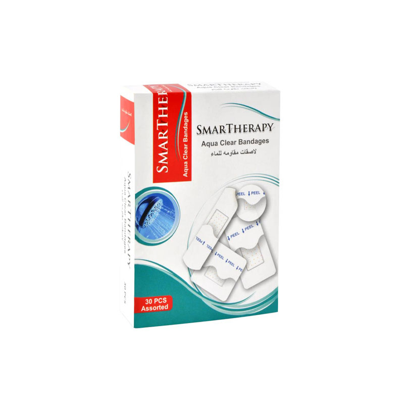 سمارت ثيرابي – لاصقات جروح رقيقة مقاومة للماء | عبوة 30 قطعة بأحجام متنوعة