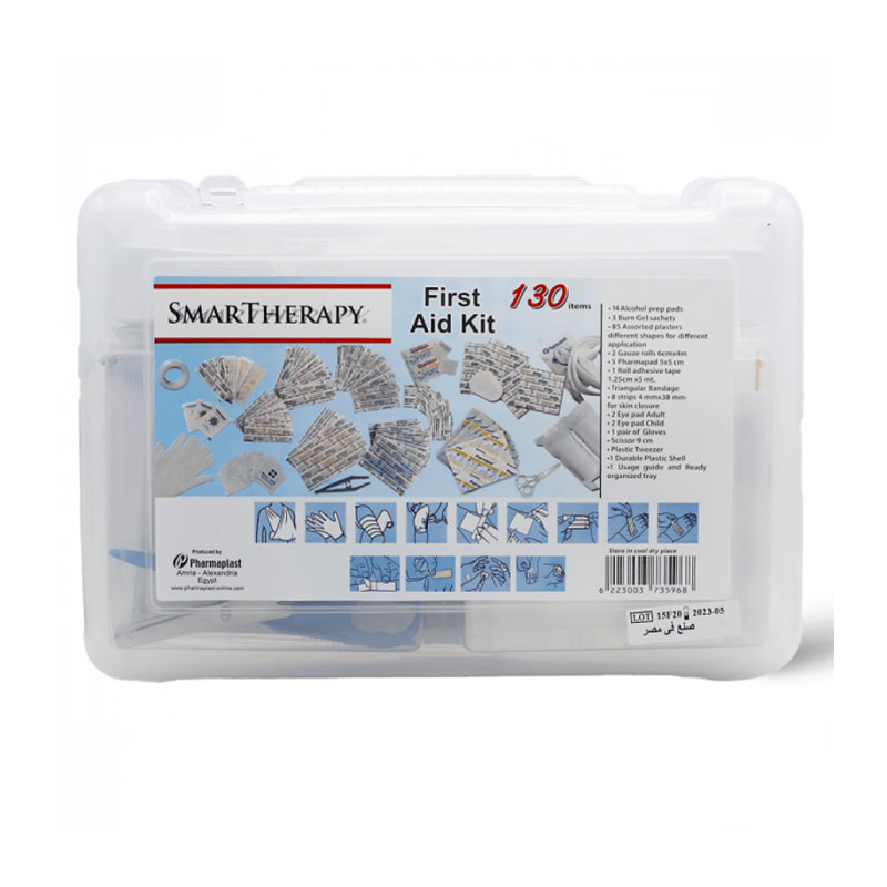 سمارت ثيرابي – حقيبة إسعافات أولية متكاملة | 130 قطعة مع لوازم طبية