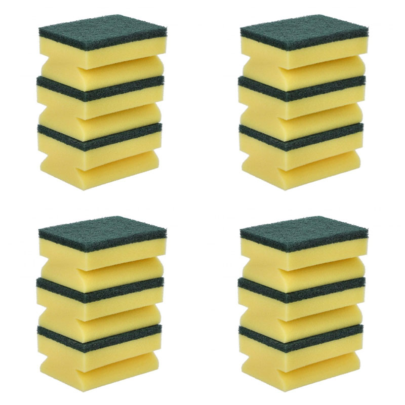 هاندي – سفنجة صحون قوية مع طبقة سلك معدني للدعك الفعّال | 12 قطعة (6+6 مجاناً)