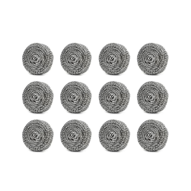 ريكسو – سلك جلي من ستانلس ستيل مقاوم للصدأ لتنظيف الأسطح المعدنية الصعبة | عبوة 12 قطعة