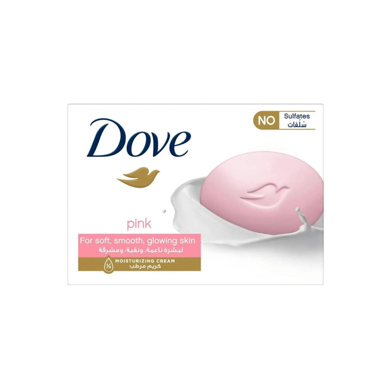 صابون دوف “كريم الجمال” وردي | 135 جم – ينظف، يرطب، يغذي