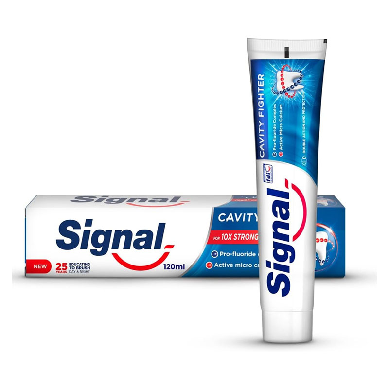 معجون اسنان سيجنال ضد التسوس 120 مل | ميكروكالسيوم وبروفلورايد وتركيبة الزنك