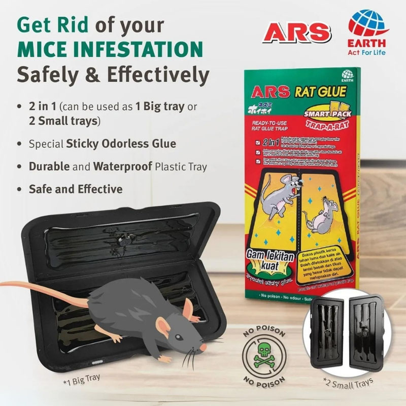 لوحين لصيد الفئران بالغراء الجاهز | مقاس كل لوح 25.4×25.4 سم – اشتمل على 2 لوح