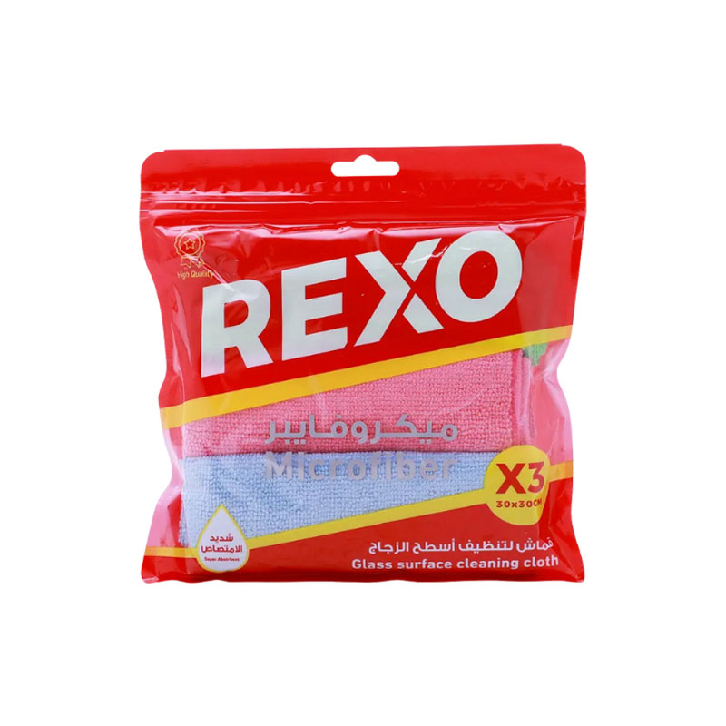 طقم مناشف مايكروفايبر متعددة الألوان للمطبخ | 3 قطع × 30×30 سم