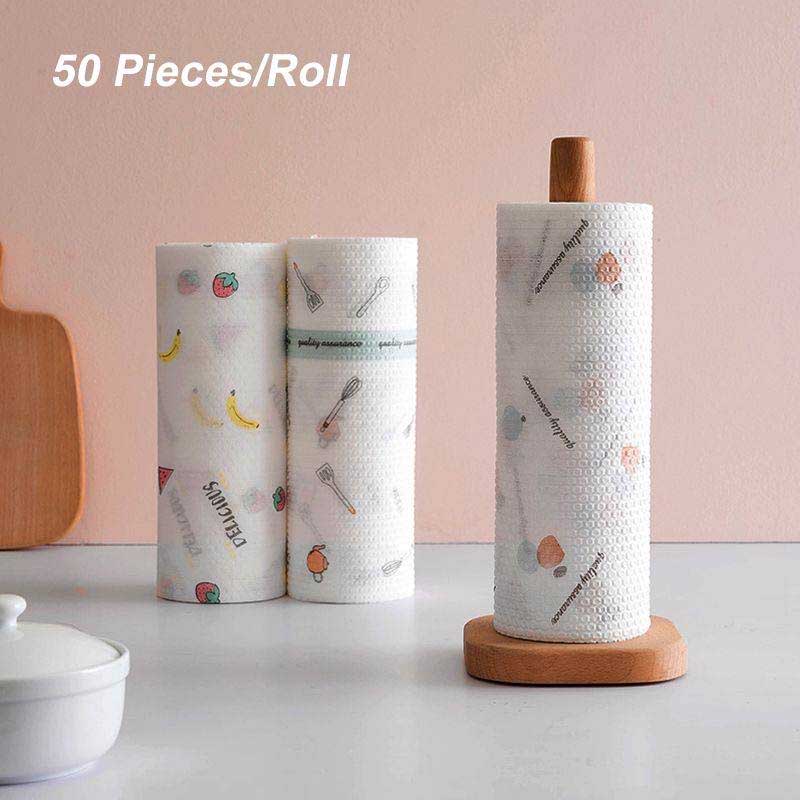 ريكسو مناشف رول مطبخ برسومات خفيفة قابلة لإعادة الاستخدام | 50 منشفة × 25×25 سم