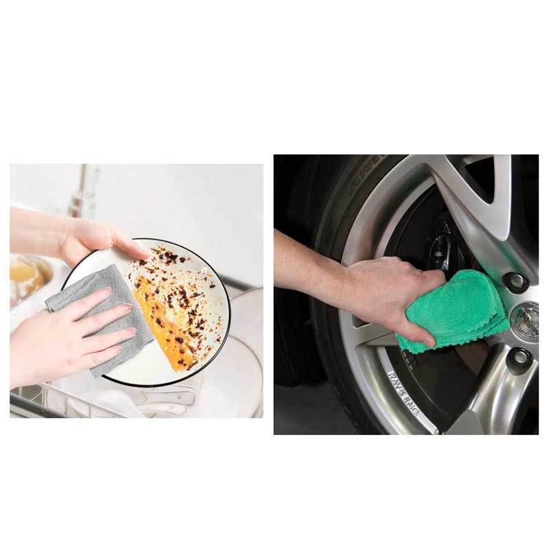 مناشف مايكروفايبر قابلة لإعادة الاستخدام | صندوق يحتوي 20 منشفة مقاس 20×20 سم – متوفرة بأربعة ألوان مميزة