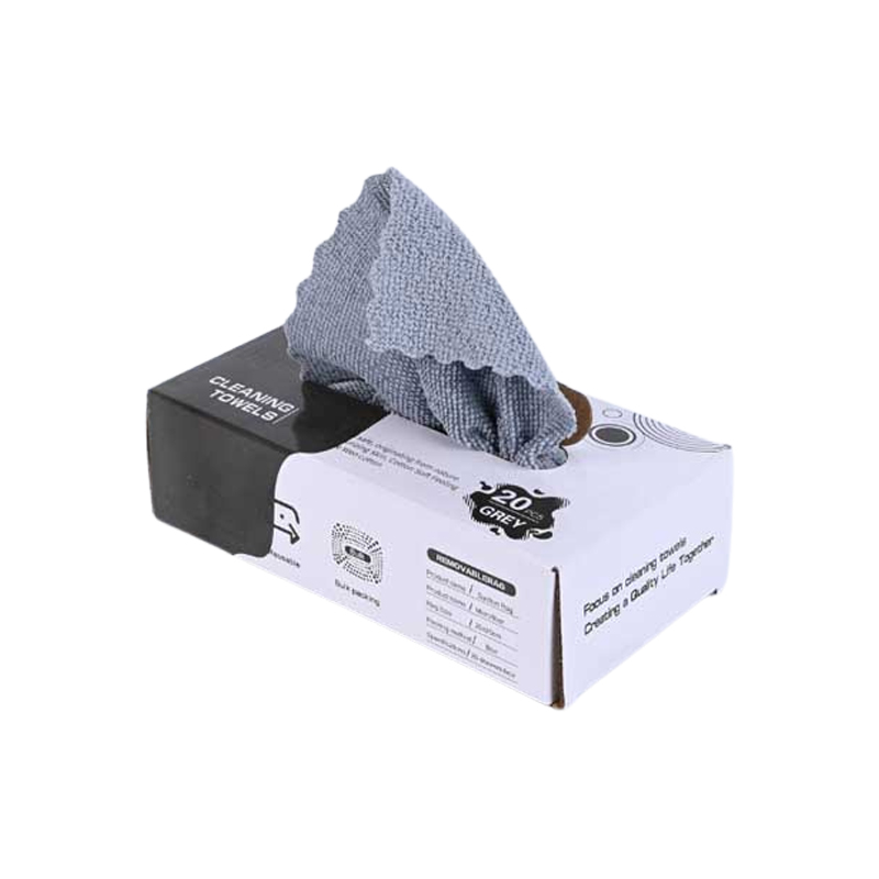 مناشف مايكروفايبر قابلة لإعادة الاستخدام | صندوق يحتوي 20 منشفة مقاس 20×20 سم – متوفرة بأربعة ألوان مميزة