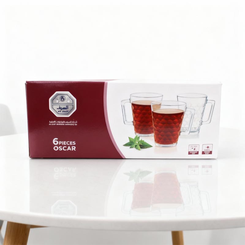 بيالة أوسكار 250 مل – طقم 6 حبات – زجاج فاخر