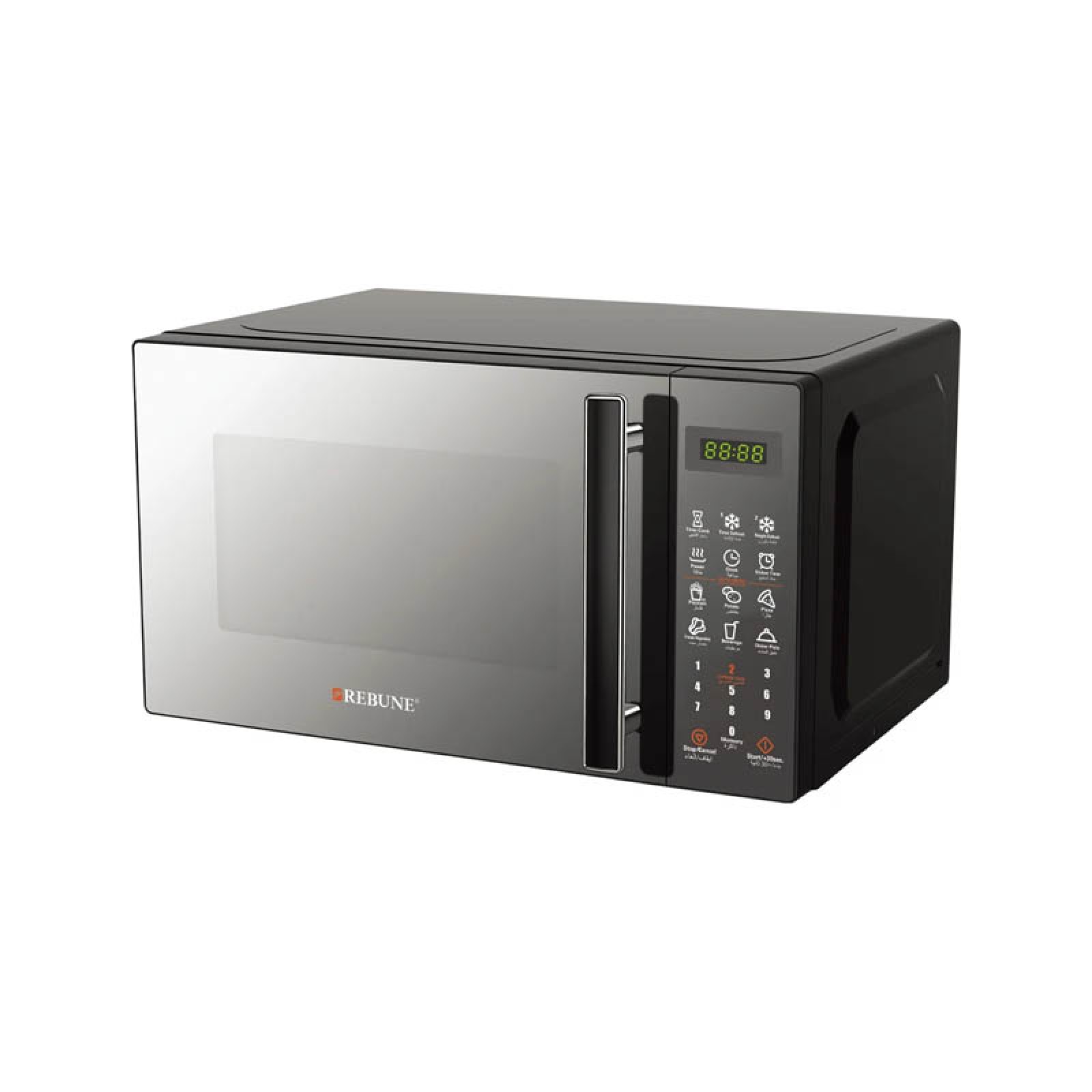 REBUNE Digital Microwave 20 Liters – 700W – LED Display – Black