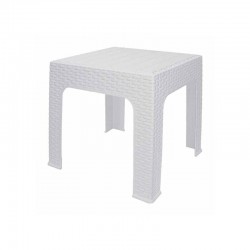 طاولة بلاستيك راتان كاميا - أبيض