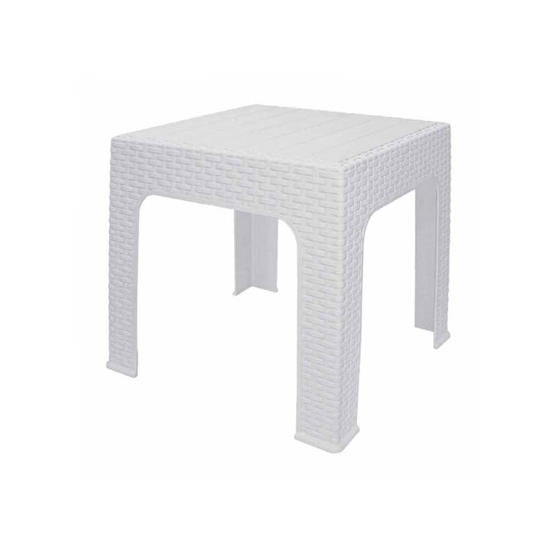 طاولة بلاستيك راتان كاميا - أبيض