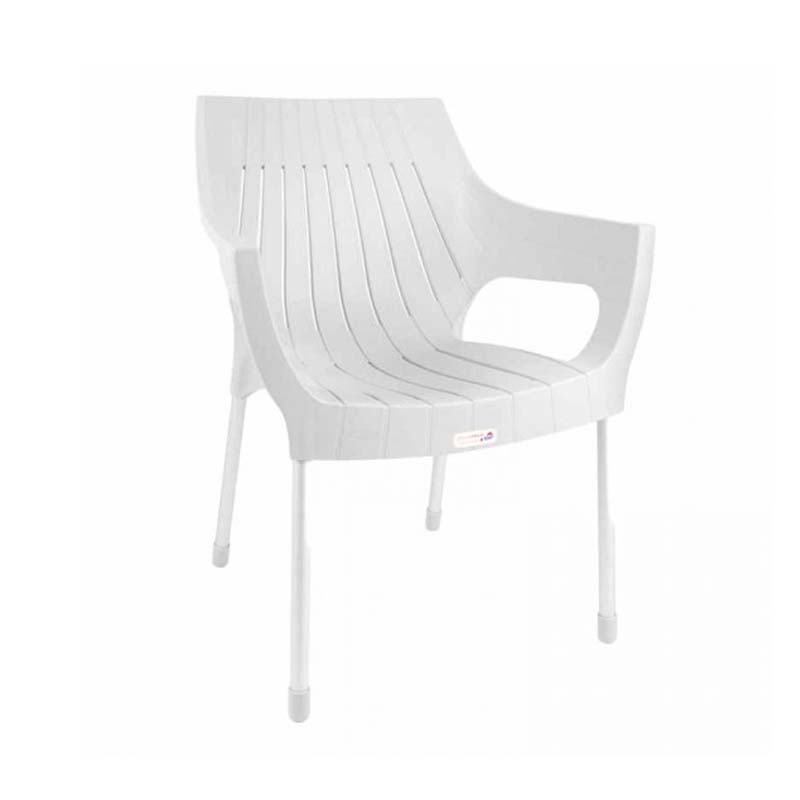 كرسي بلاستيك اورورا بأرجل المنيوم – واسع ومريح