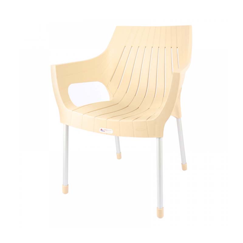 كرسي بلاستيك اورورا بأرجل المنيوم – واسع ومريح